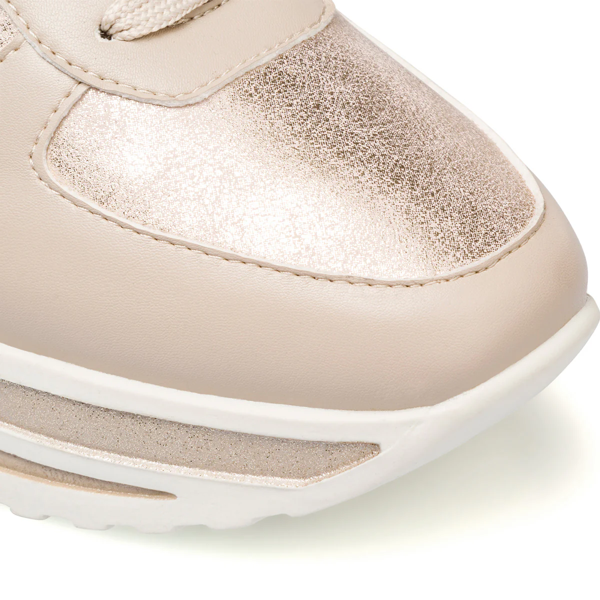 Sneakers taupe da donna con suola a zeppa Lora Ferres - Image 5