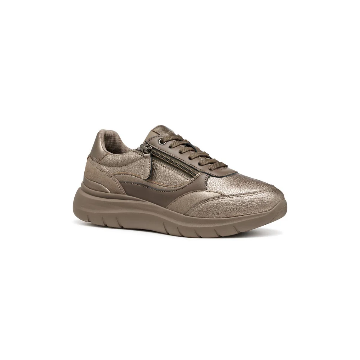 Sneakers taupe da Donna con zip e suola traspirante Geox - Image 2