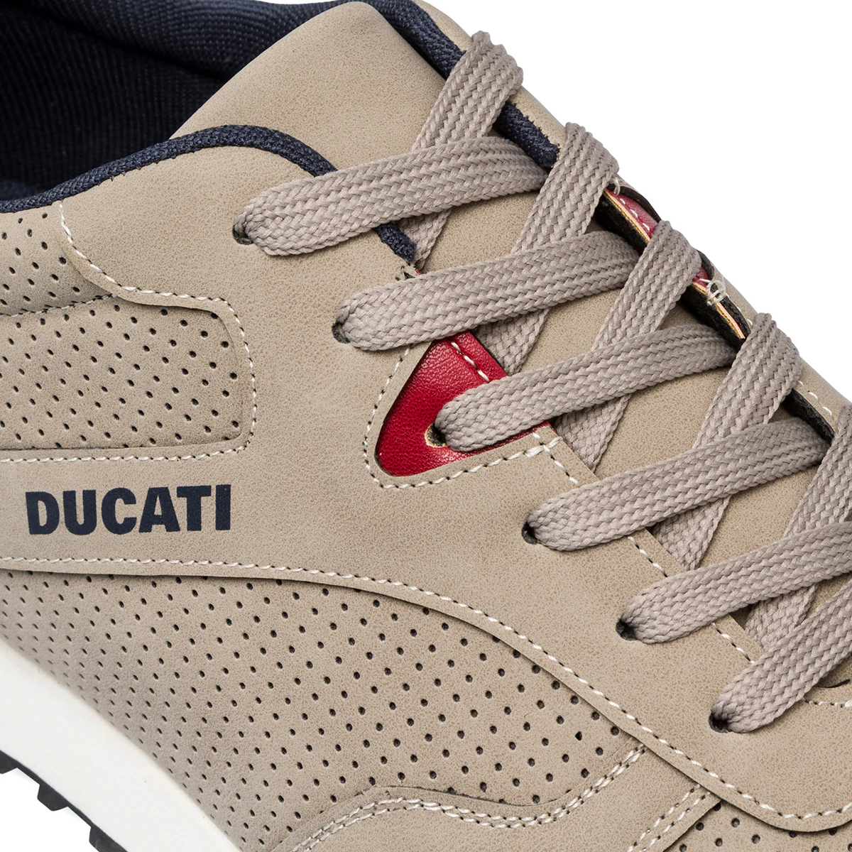 Sneakers traforate beige da uomo con logo Ducati - Image 5