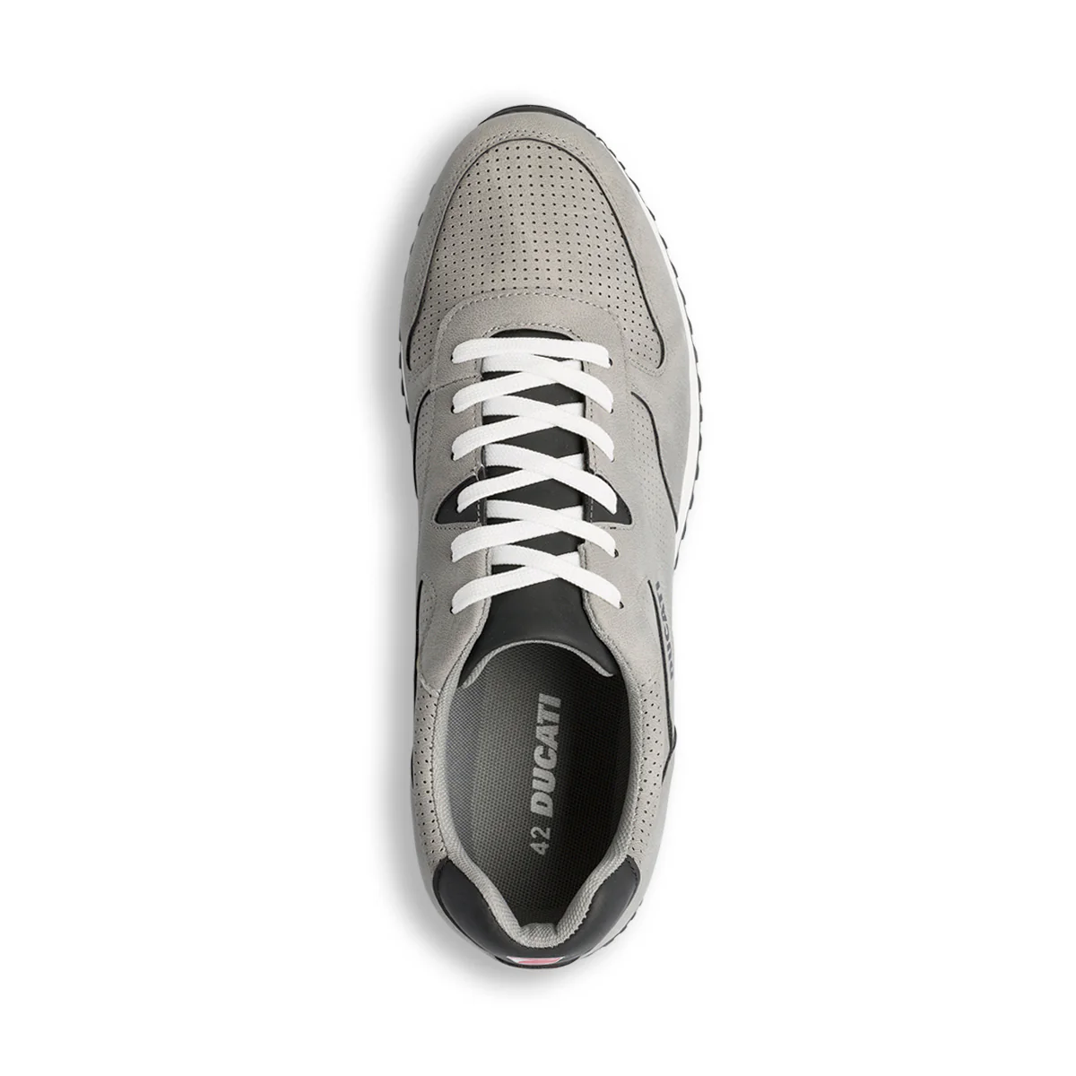 Sneakers traforate grigie da uomo con logo laterale Ducati - Image 4