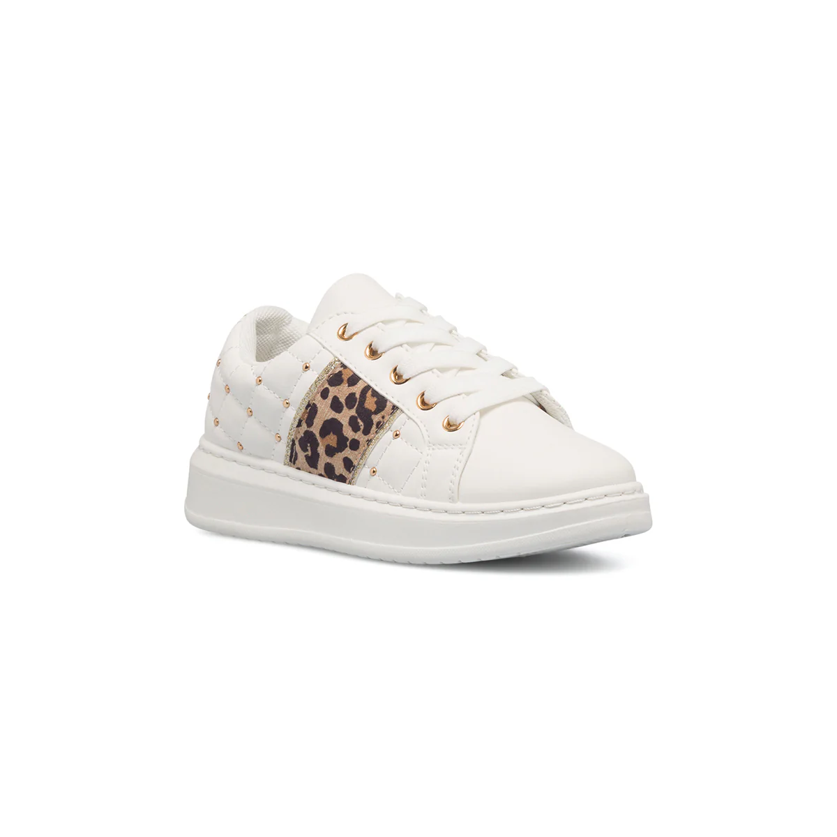 Sneakers trapuntate bianche da bambina con dettagli animalier 10 Baci - Image 2