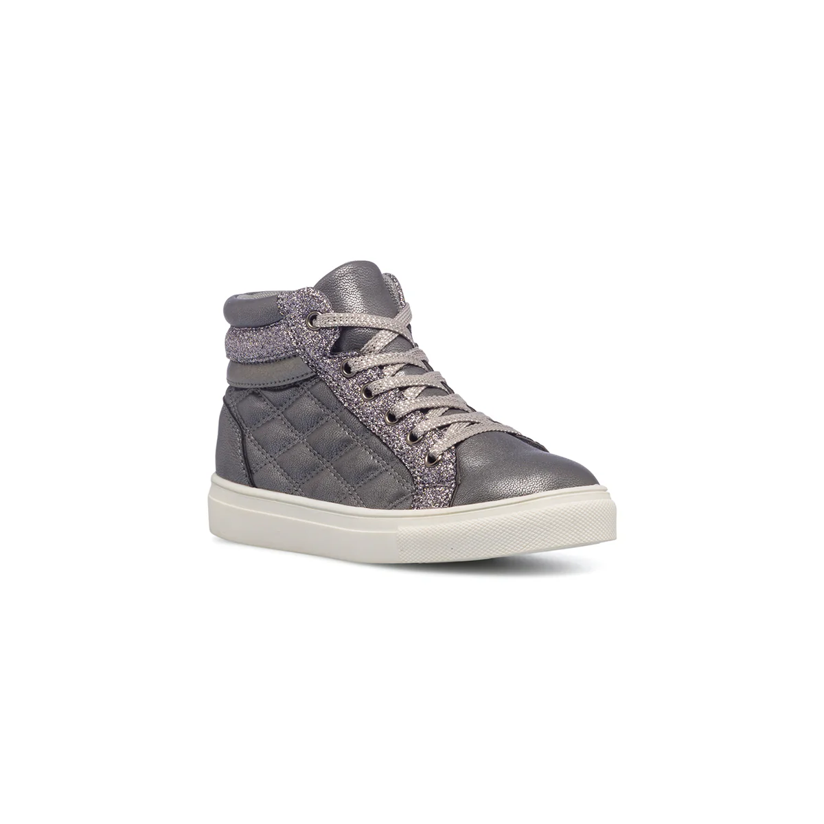 Sneakers trapuntate grigie da bambina con glitter Le scarpe di Alice - Image 2