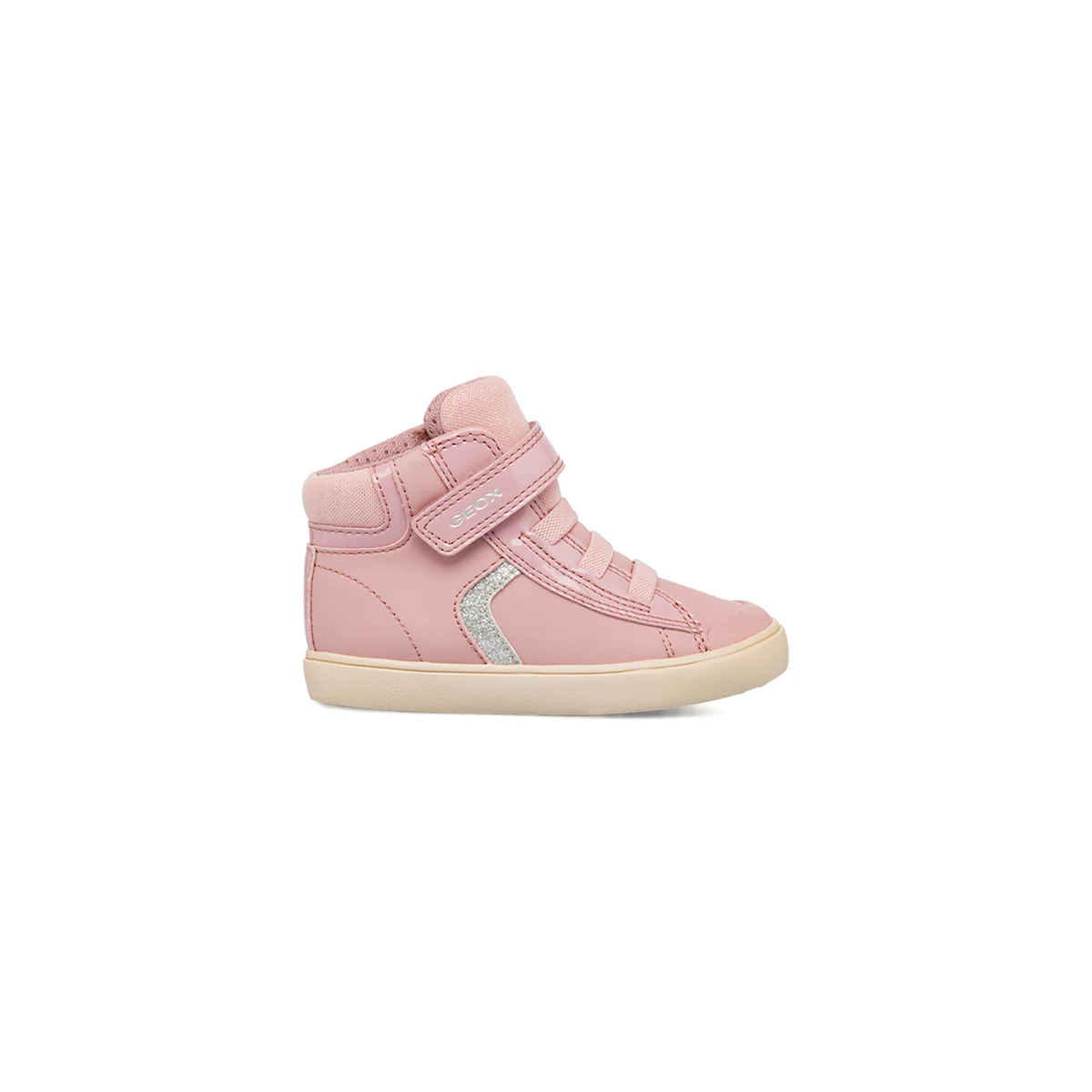 Sneakers traspiranti alte da bambina primi passi rosa Geox