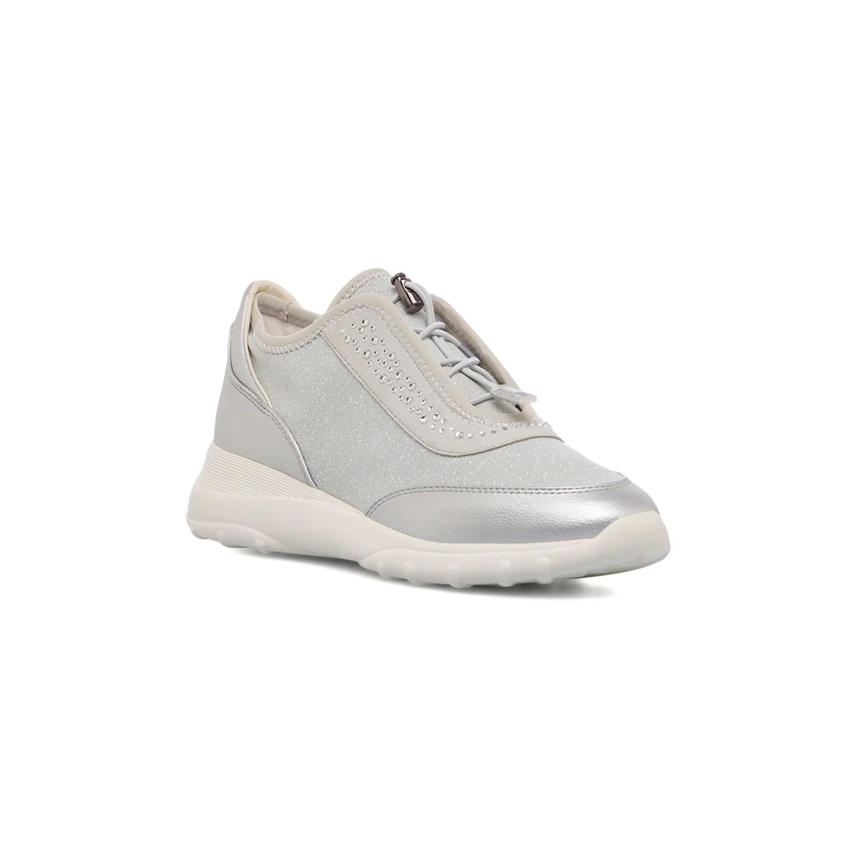 Sneakers traspiranti argento da donna con strass Geox Alleniee - Image 2