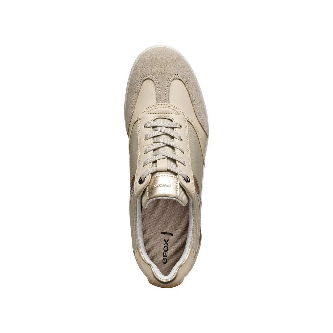 Sneakers traspiranti beige e oro da Donna con zeppa Geox Stardust - Image 5