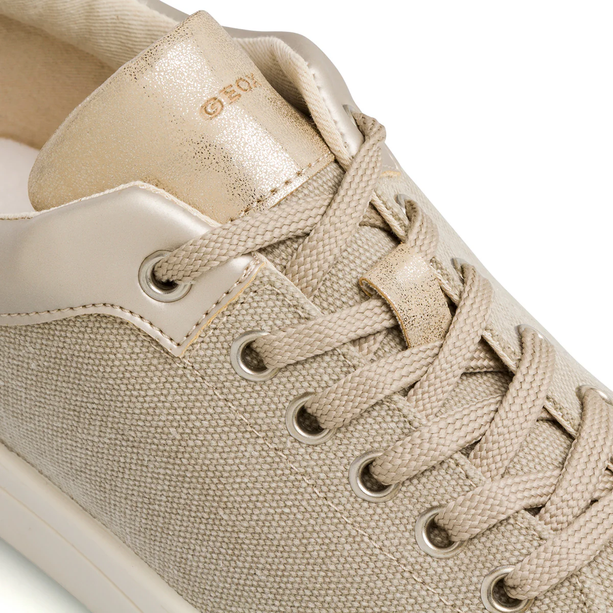 Sneakers traspiranti beige e oro Geox Claudin - Image 6