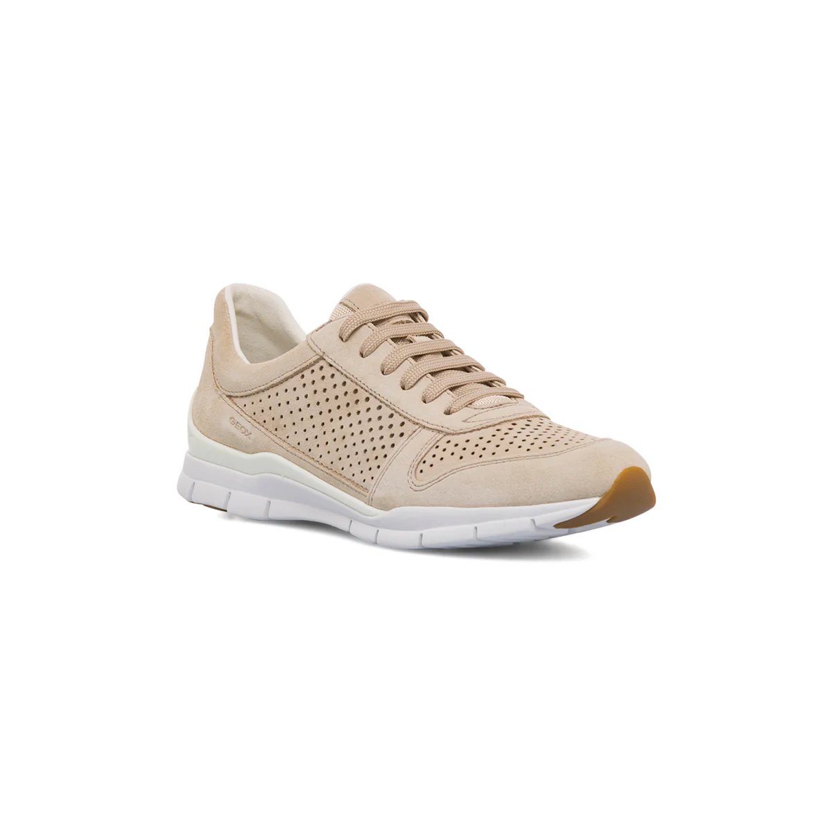 Sneakers traspiranti beige in pelle traforata Geox Sukie - Image 2