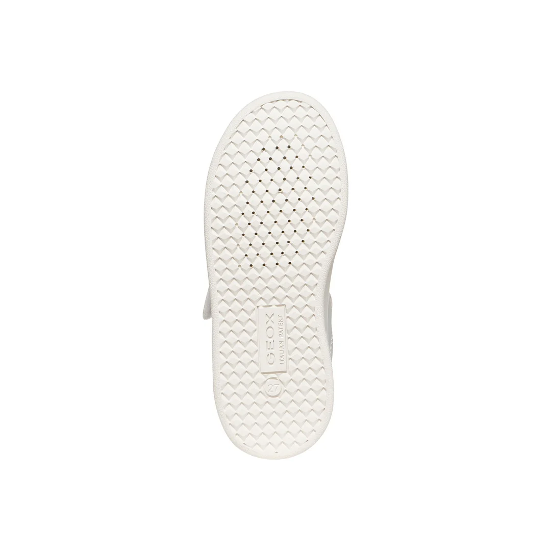 Sneakers traspiranti bianche Bambina con strappo e inserto viola Geox - Image 6