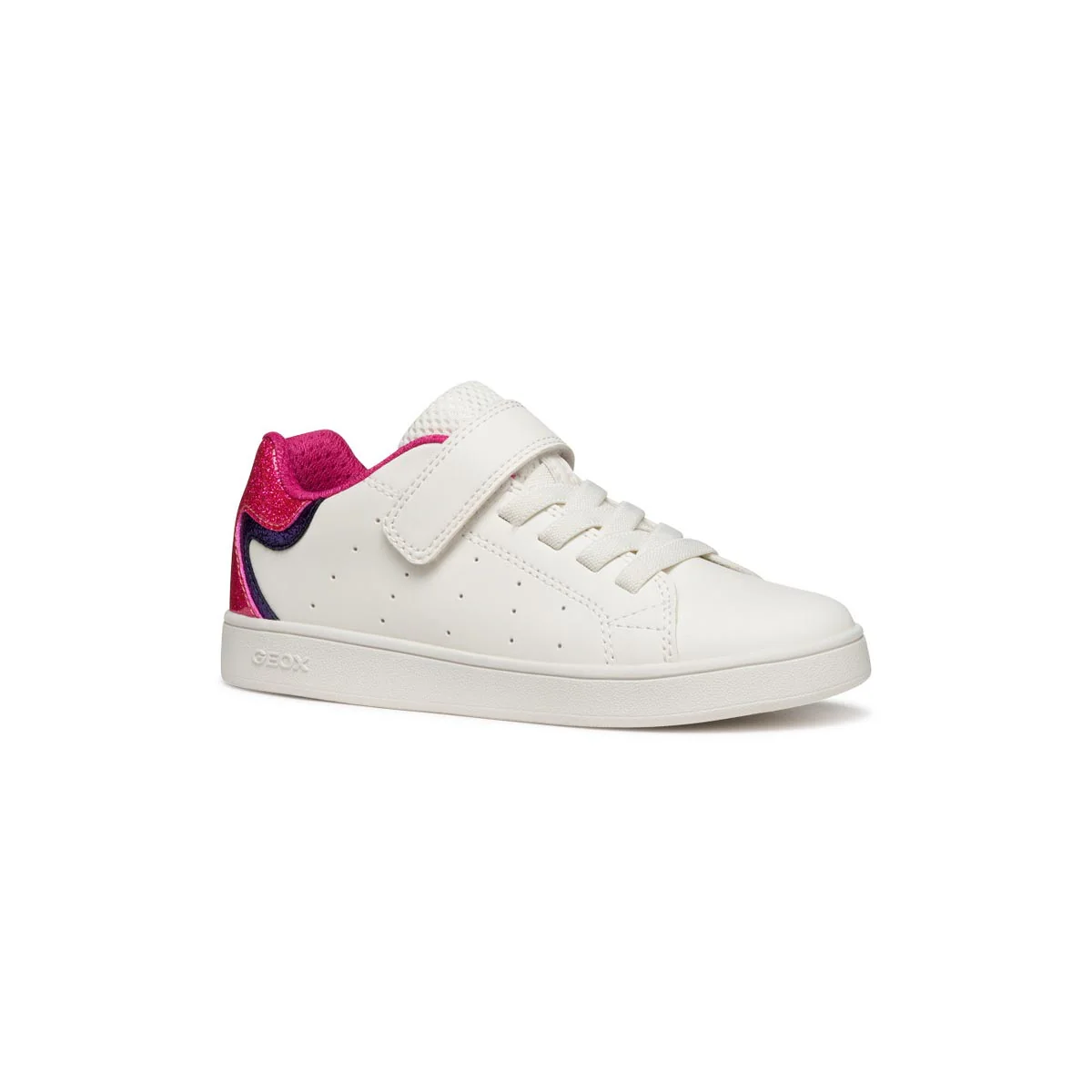 Sneakers traspiranti bianche da Bambina con dettaglio glitterato Geox - Image 2