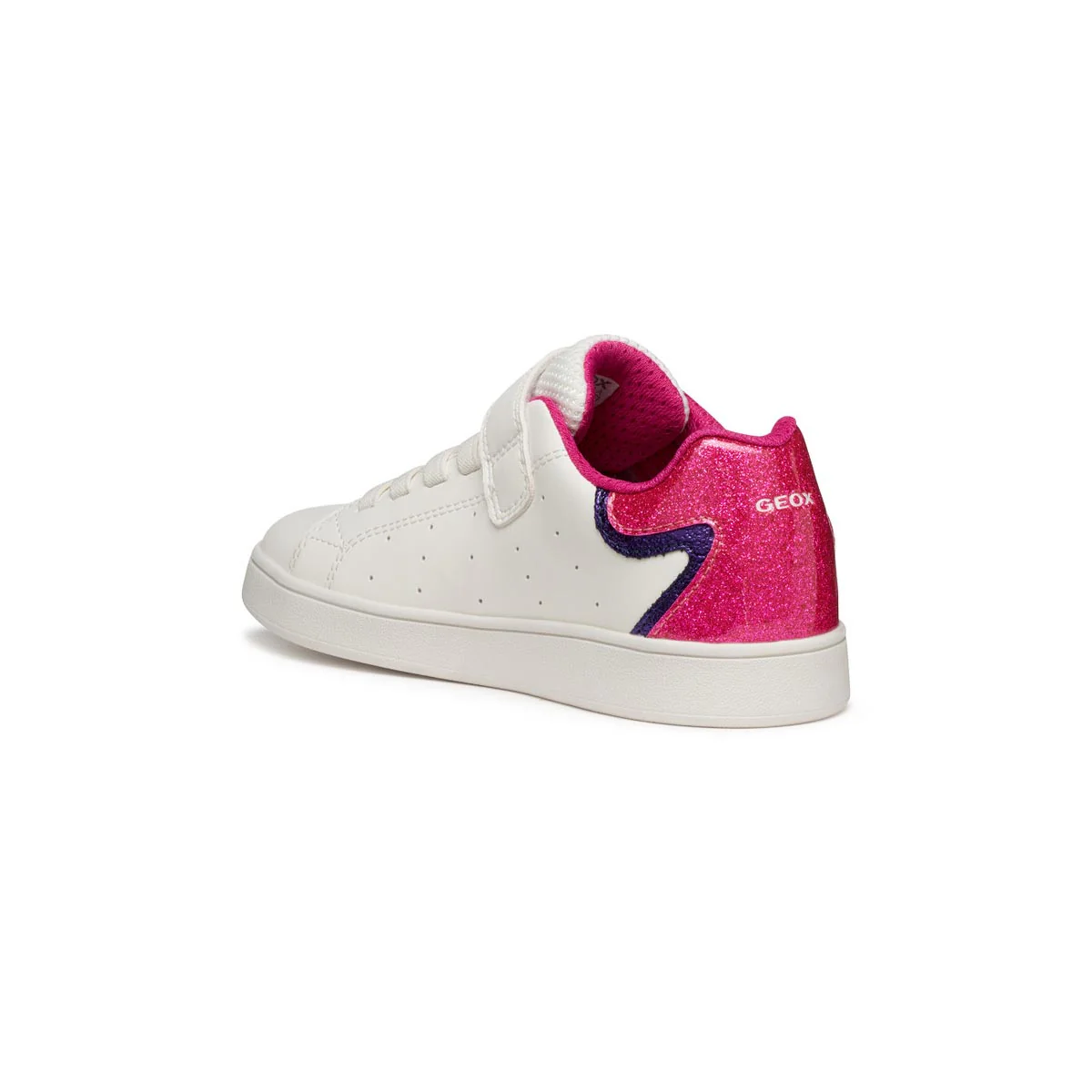 Sneakers traspiranti bianche da Bambina con dettaglio glitterato Geox - Image 3