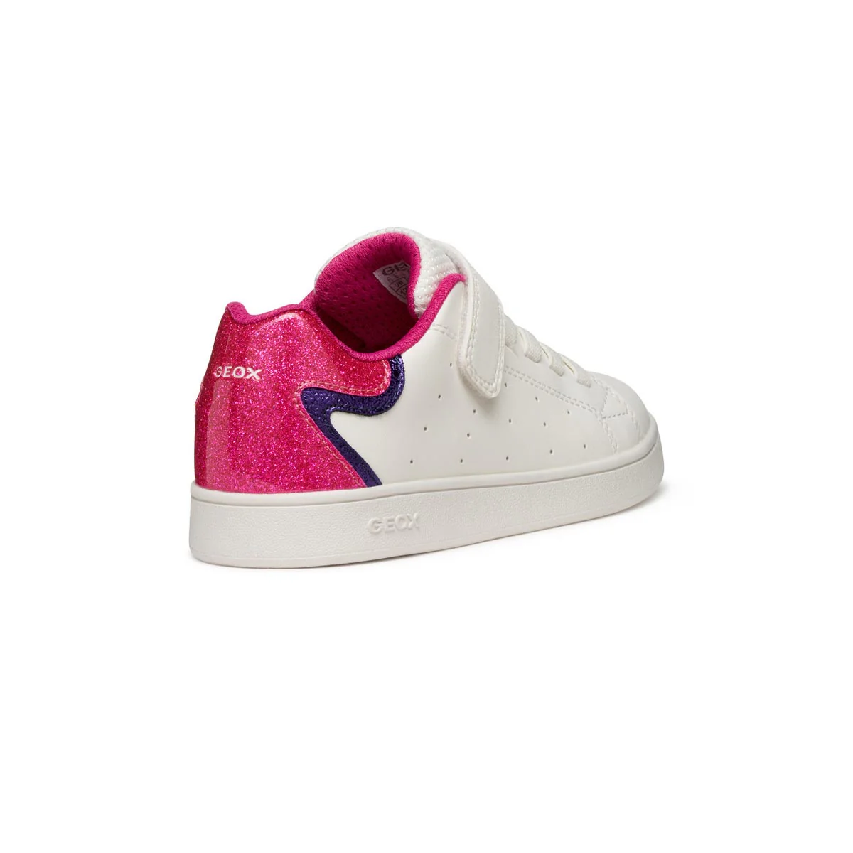 Sneakers traspiranti bianche da Bambina con dettaglio glitterato Geox - Image 4