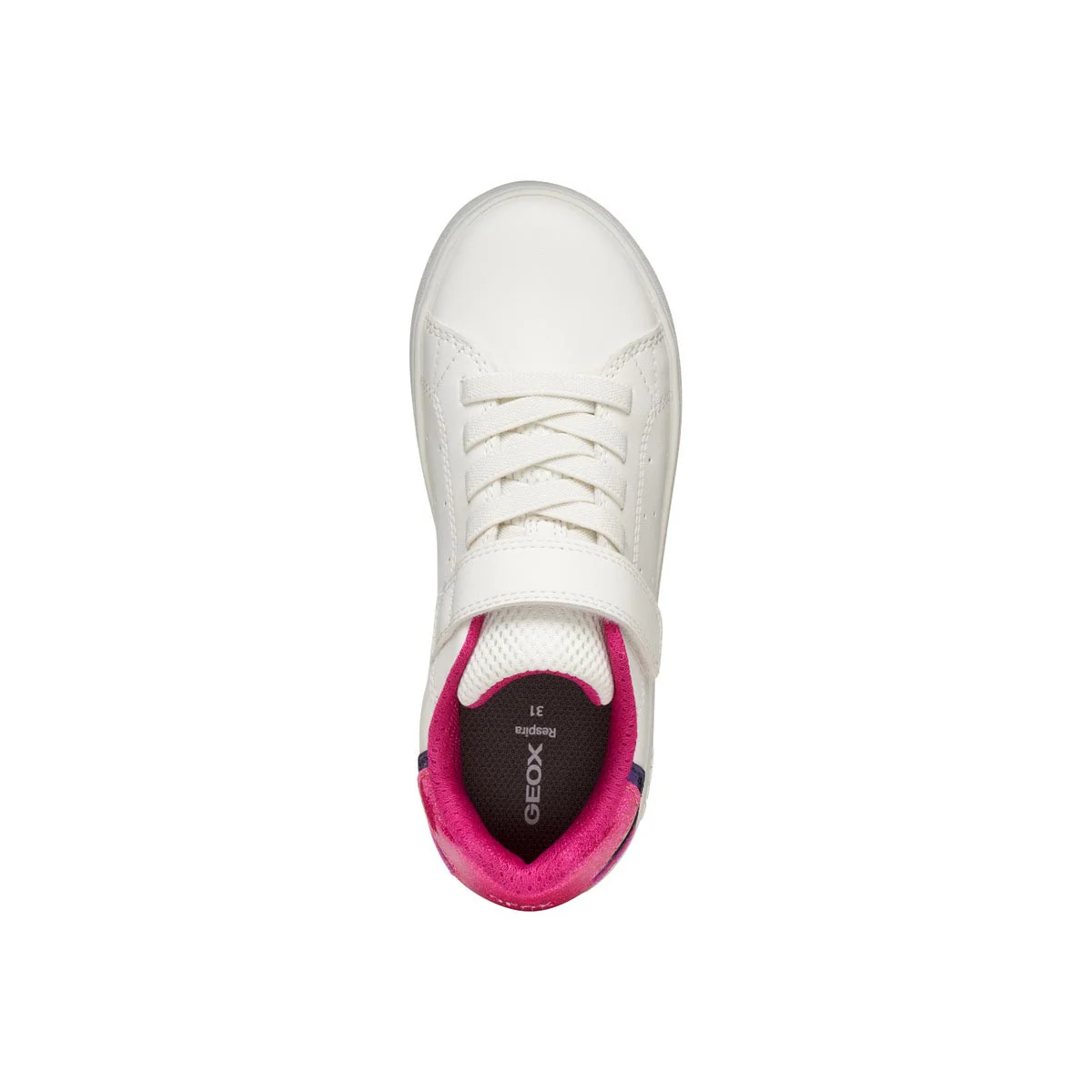 Sneakers traspiranti bianche da Bambina con dettaglio glitterato Geox - Image 5