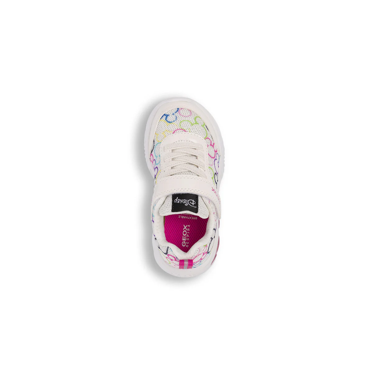 Sneakers traspiranti bianche da bambina con stampa Mickey Mouse e luci nella suola Geox Assister - Image 5