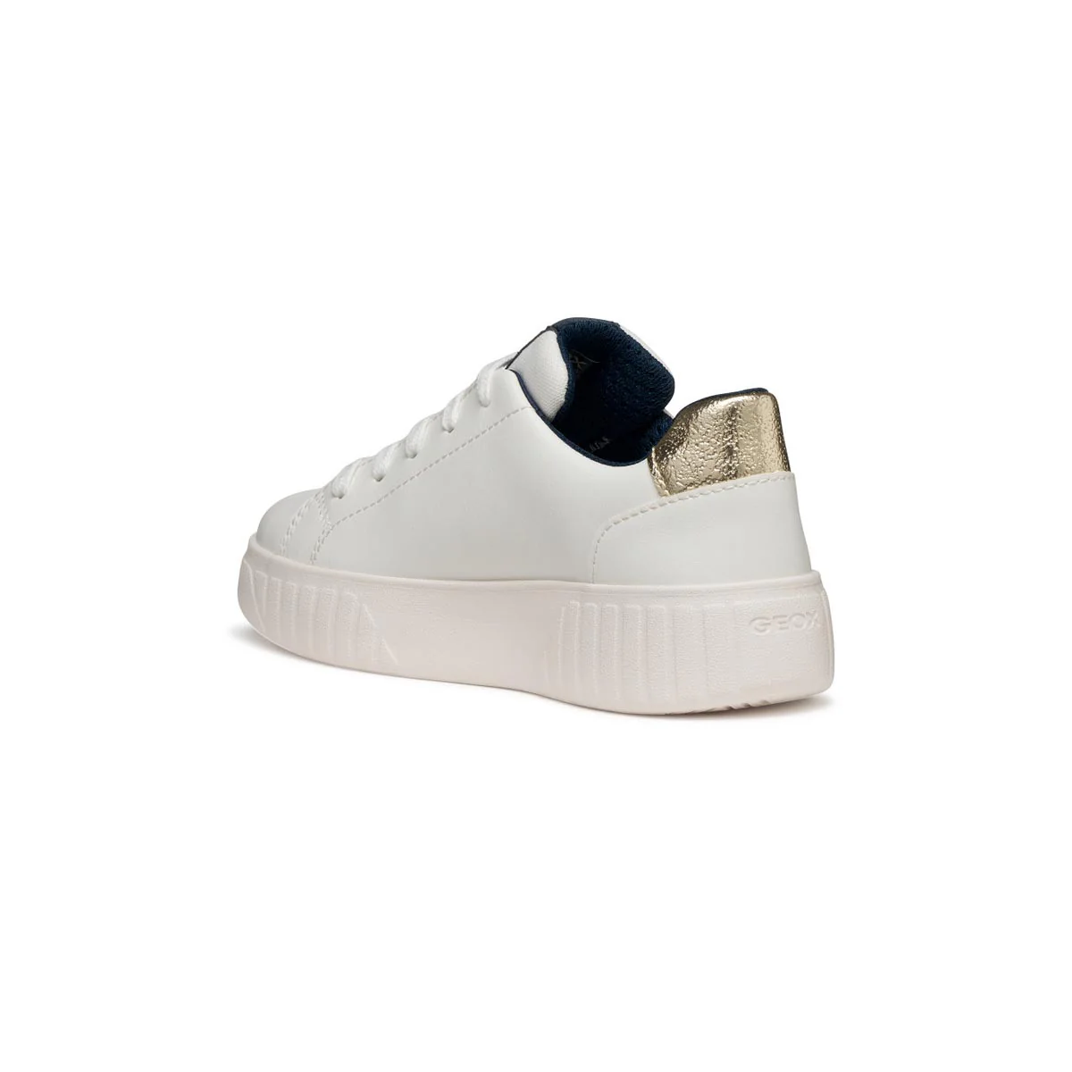 Sneakers traspiranti bianche da bambina Geox con fulmine laterale - Image 3