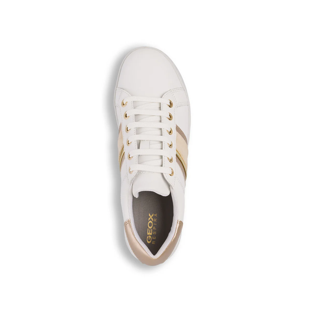 Sneakers traspiranti bianche e oro da donna Geox Jaysen - Image 5