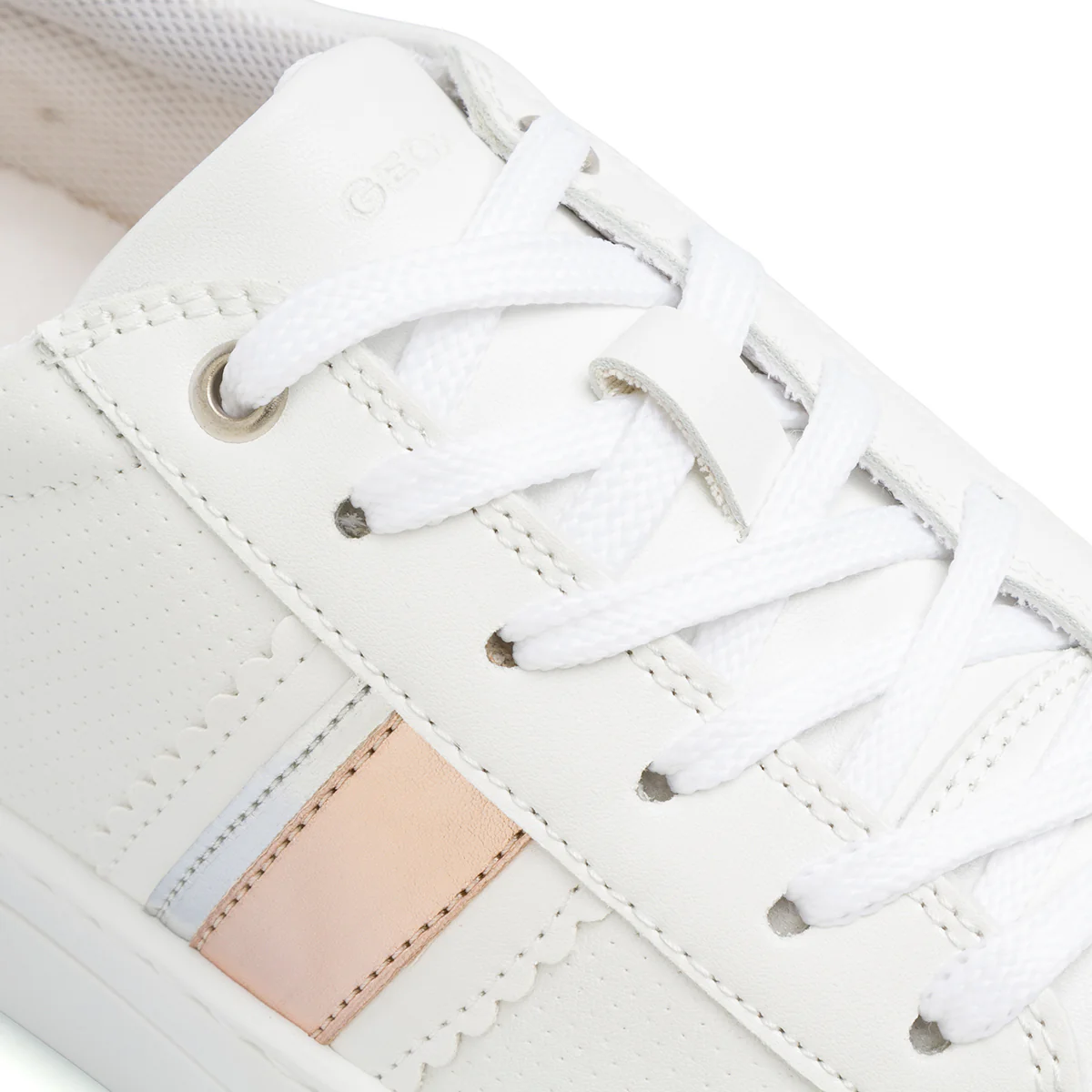Sneakers traspiranti bianche e oro rosa Geox Claudin - Image 5