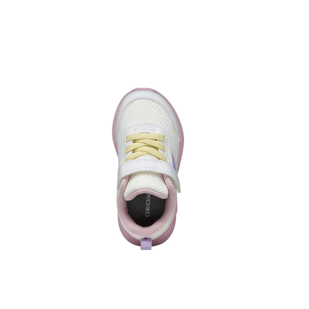 Sneakers traspiranti bianche e rosa da Bambina in tessuto mesh Geox - Image 4