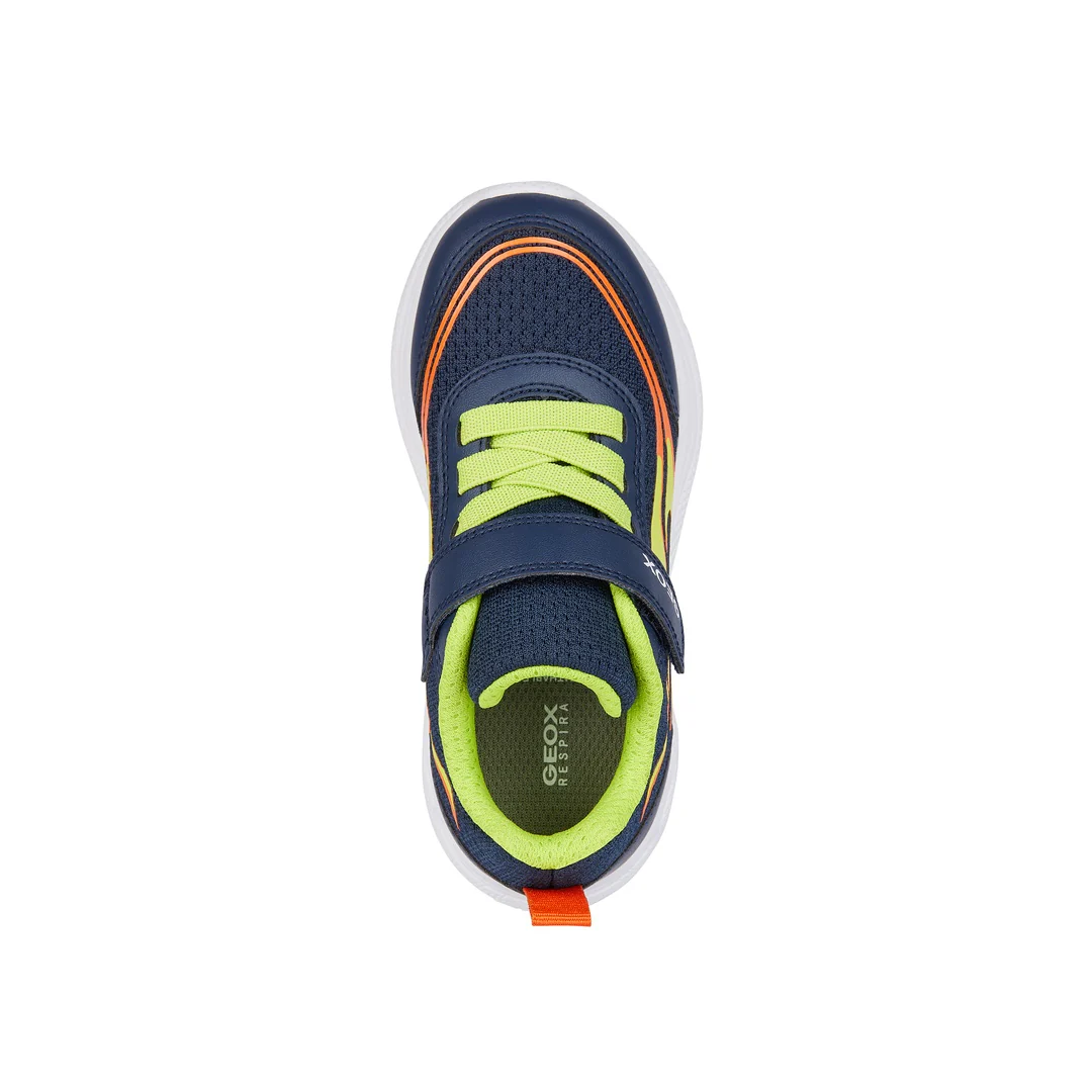 Sneakers traspiranti blu da Ragazzo con decorazione a fiamme Geox - Image 5