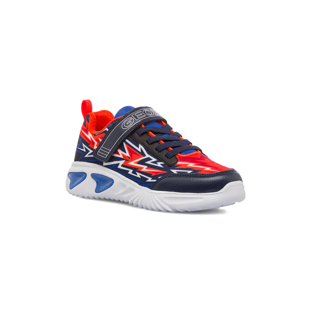 Sneakers traspiranti blu da ragazzo con luci nella suola Geox Assister - Image 2