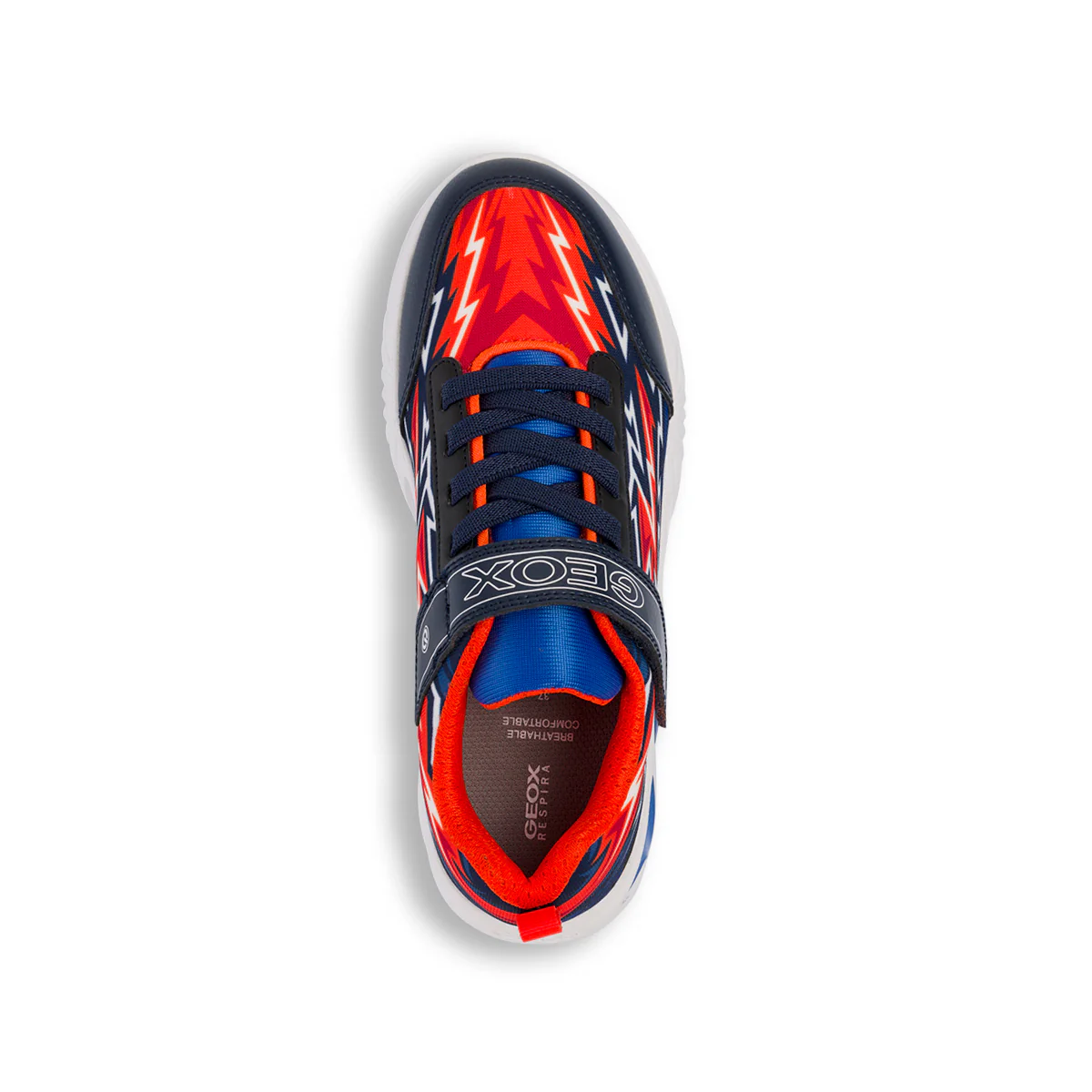 Sneakers traspiranti blu da ragazzo con luci nella suola Geox Assister - Image 5