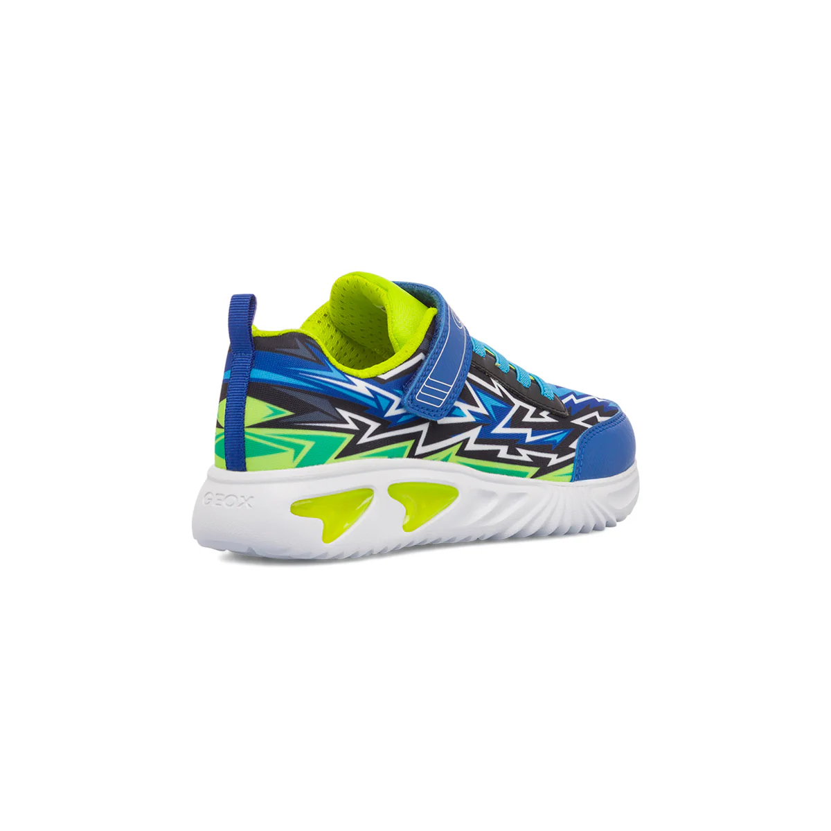 Sneakers traspiranti blu da ragazzo con luci nella suola Geox Assister - Image 3