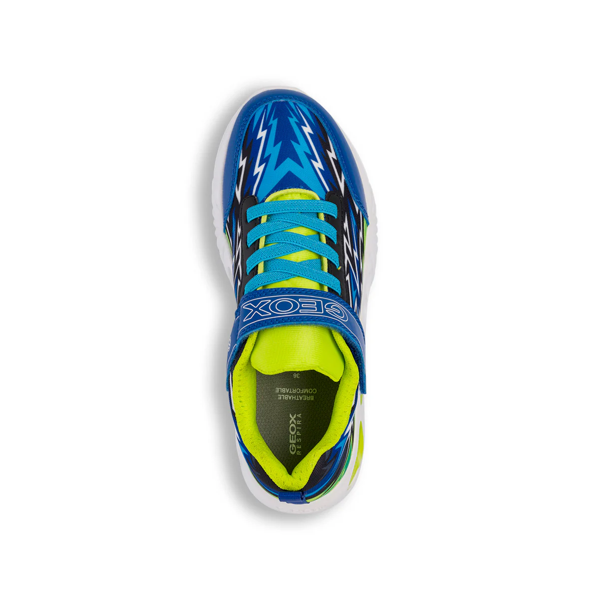 Sneakers traspiranti blu da ragazzo con luci nella suola Geox Assister - Image 5