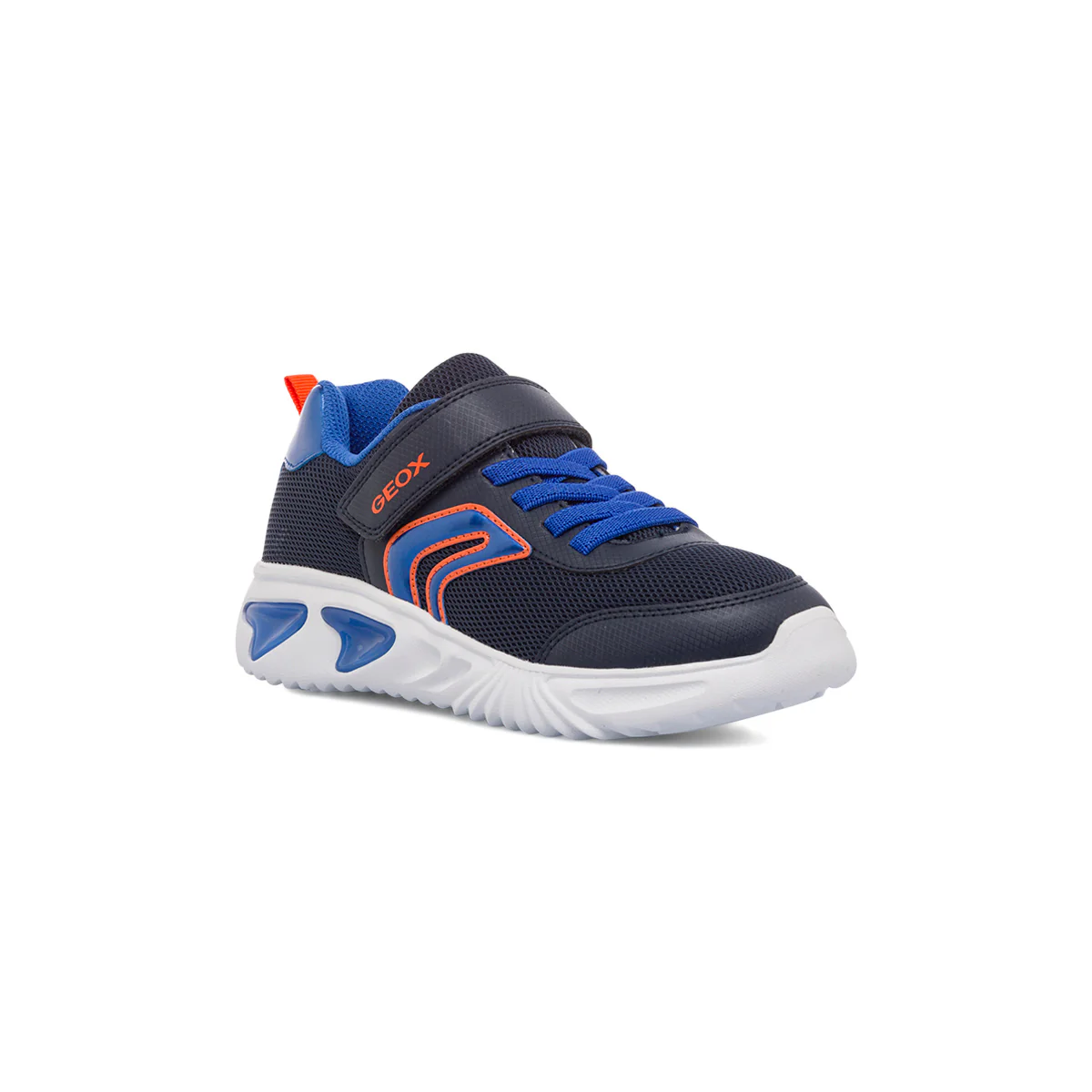 Sneakers traspiranti blu da ragazzo con luci nella suola Geox Assister - Image 2