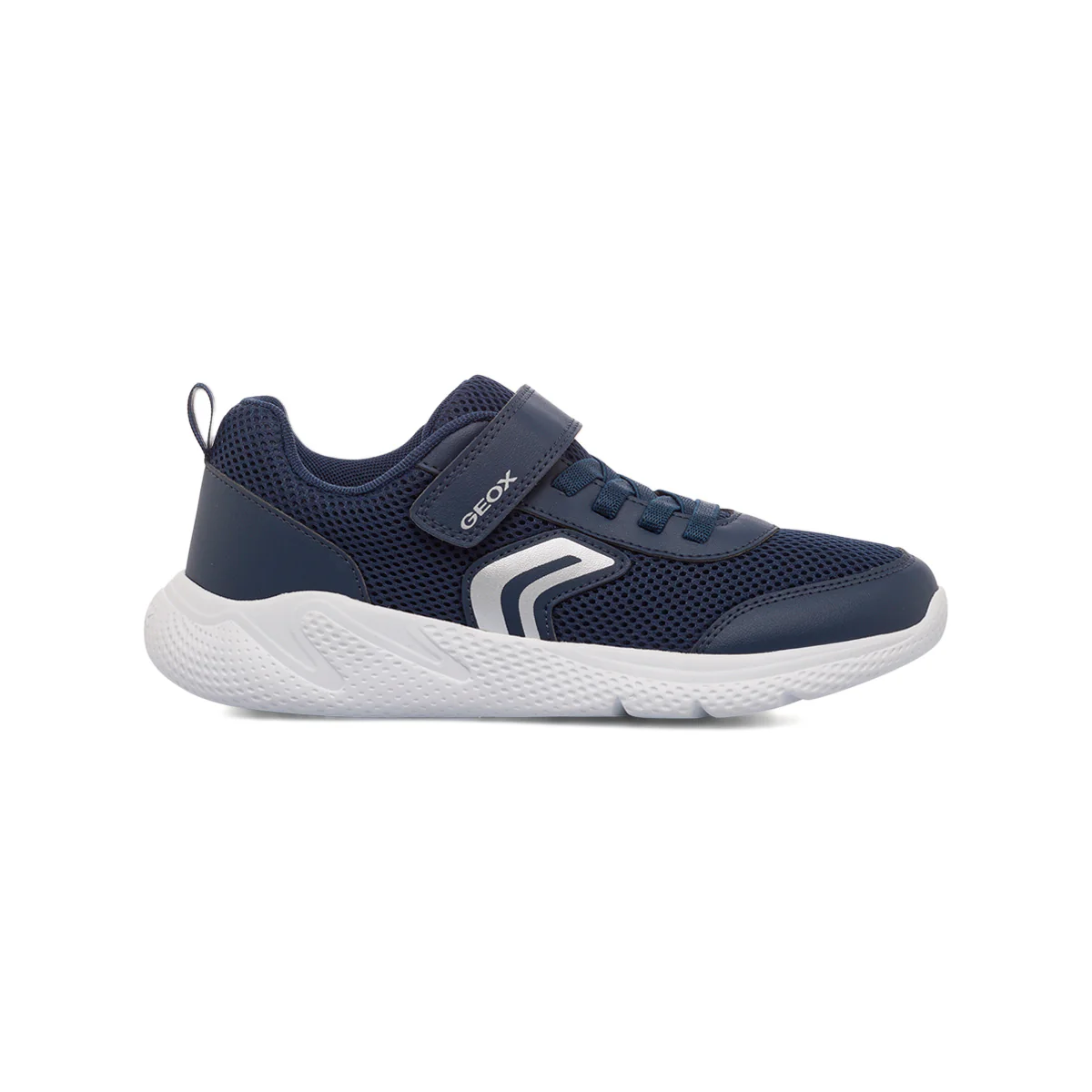Sneakers traspiranti blu da ragazzo in tessuto mesh Geox Sprintye