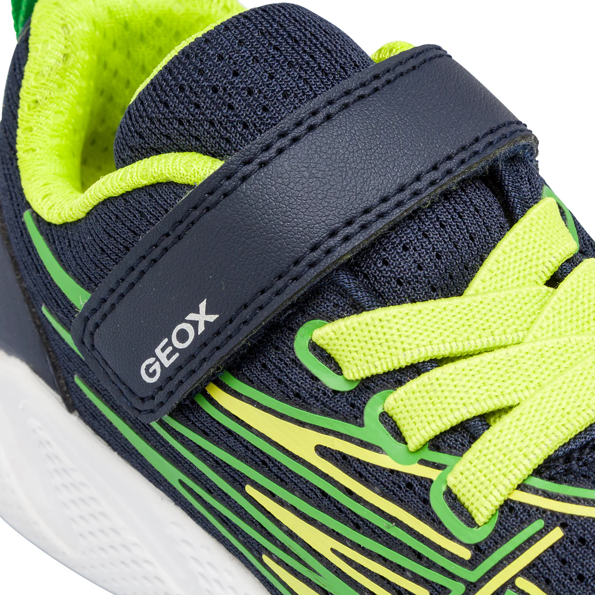 Sneakers traspiranti da bambino blu con dettagli gialli Geox - Image 5