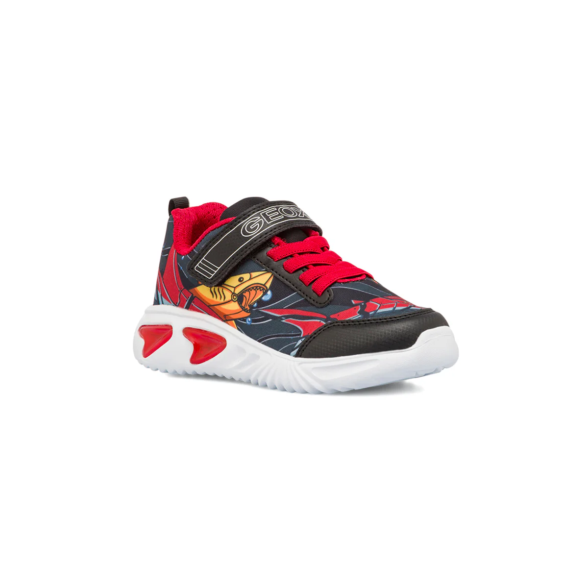 Sneakers traspiranti da Bambino Rosse e Nere e con Luci Geox - Image 2