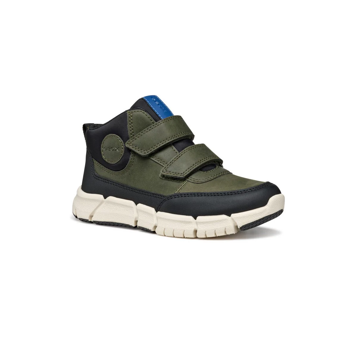Sneakers traspiranti da bambino verde militare con strappo Geox - Image 2
