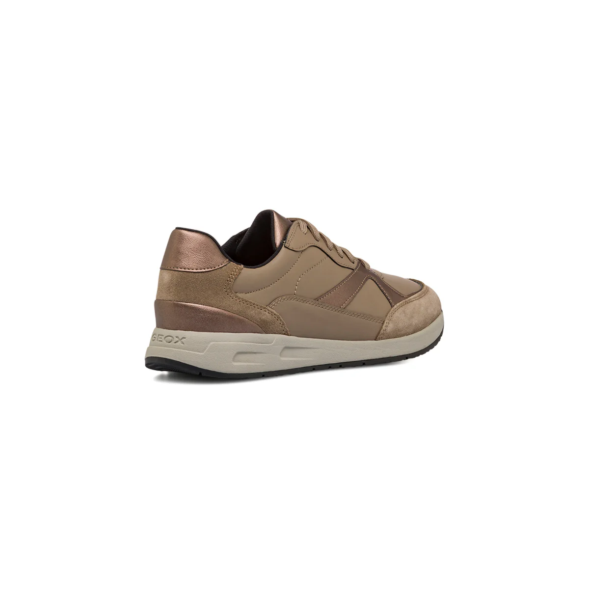Sneakers traspiranti da donna taupe in pelle Geox - Image 2