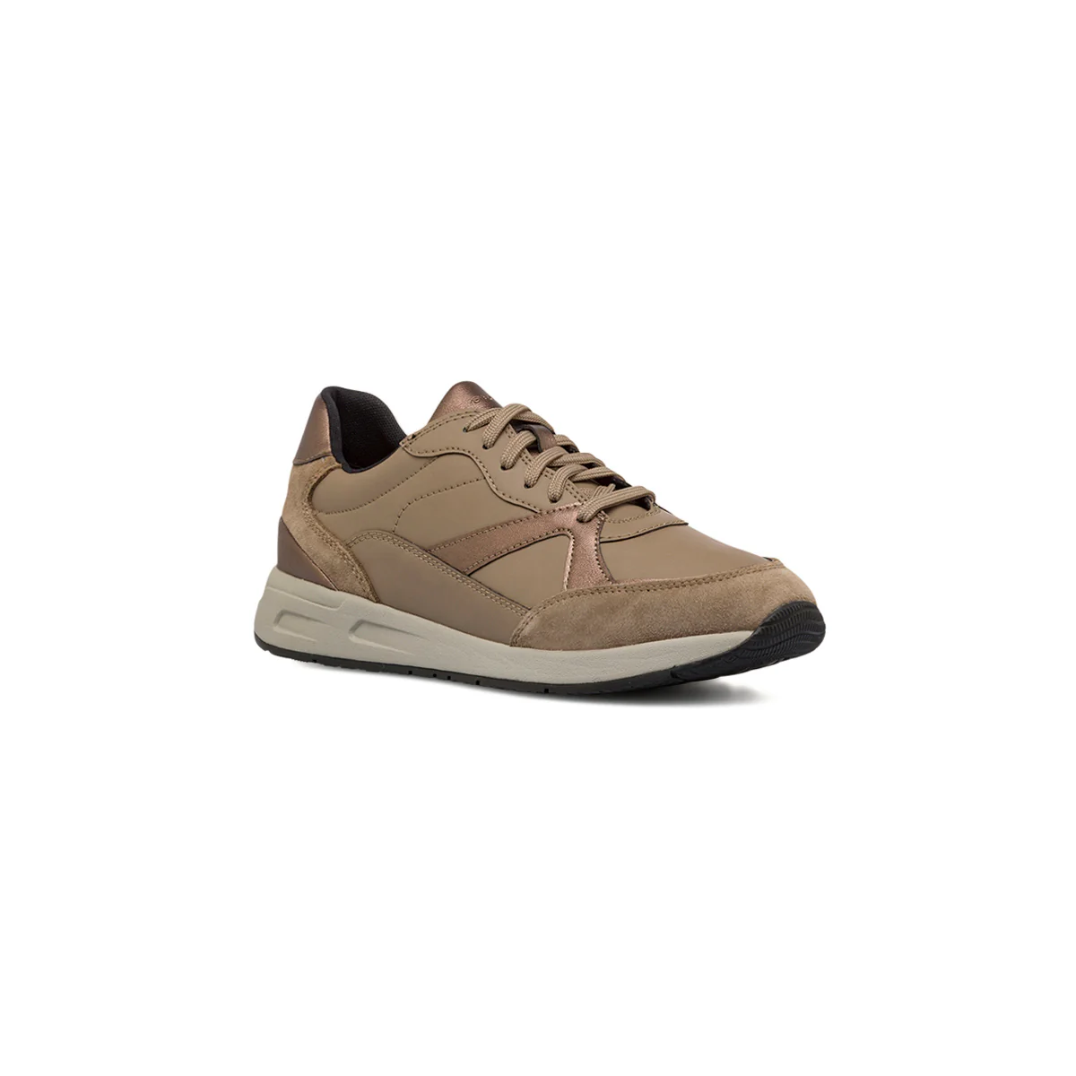 Sneakers traspiranti da donna taupe in pelle Geox - Image 5