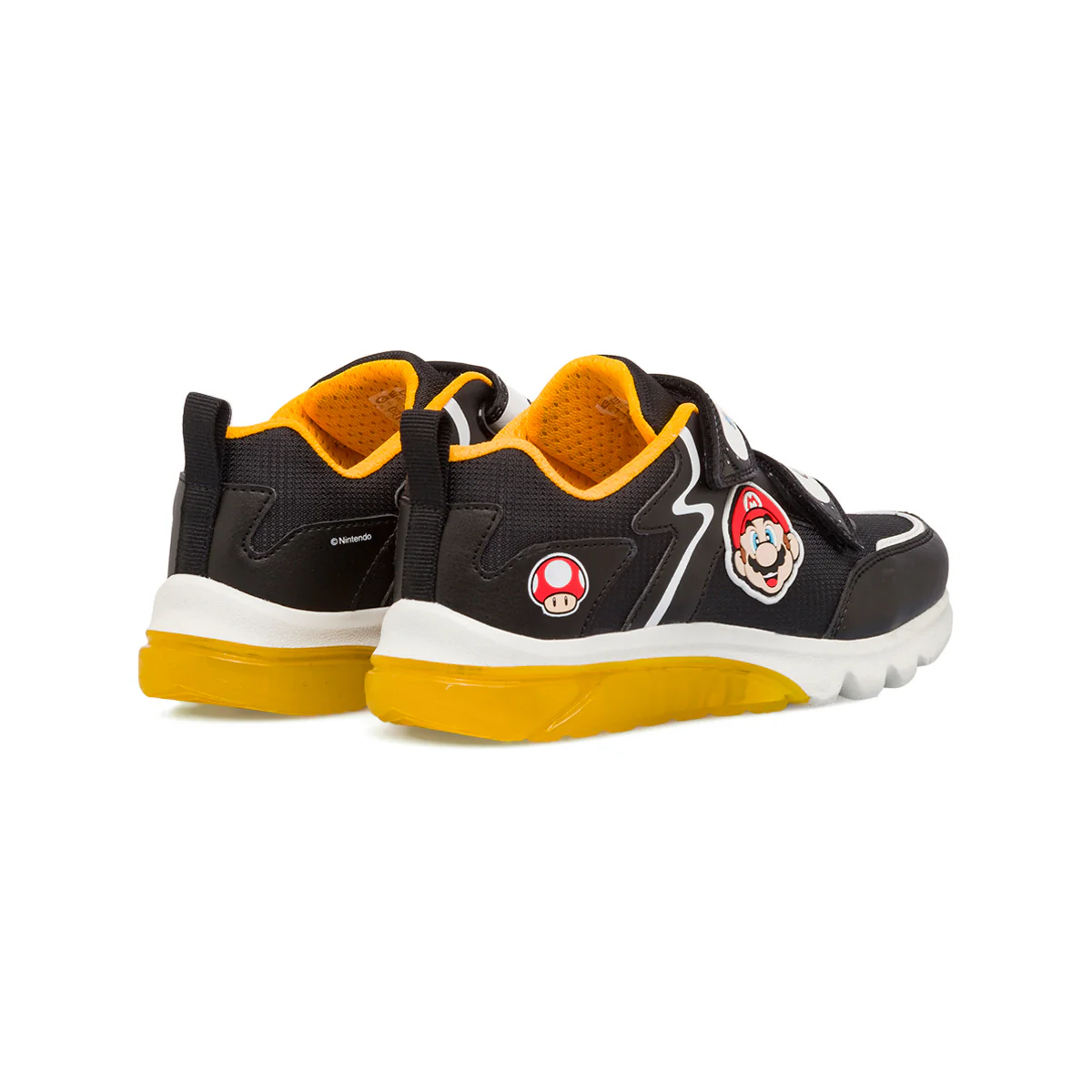Sneakers traspiranti da ragazzo nere e arancioni con luci Geox Super Mario - Image 3