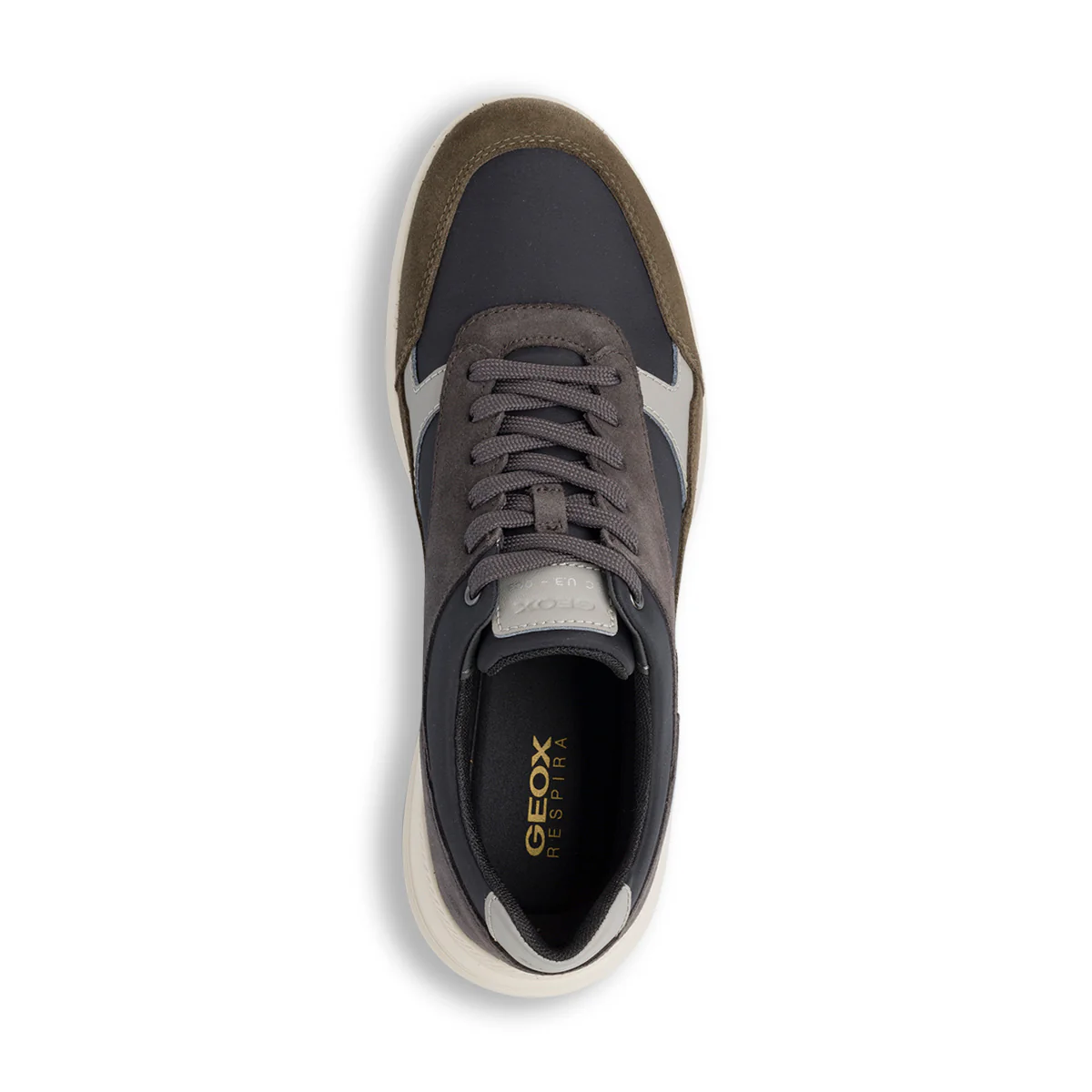 Sneakers traspiranti da uomo antracite in pelle Geox - Image 6
