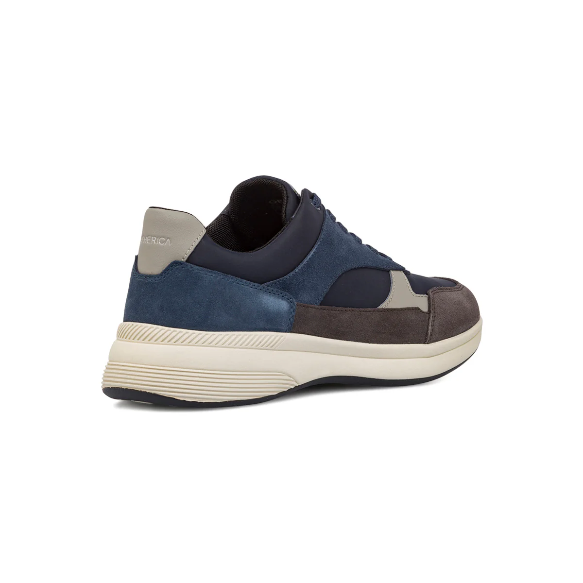 Sneakers traspiranti da uomo blu e grigie in pelle Geox - Image 3