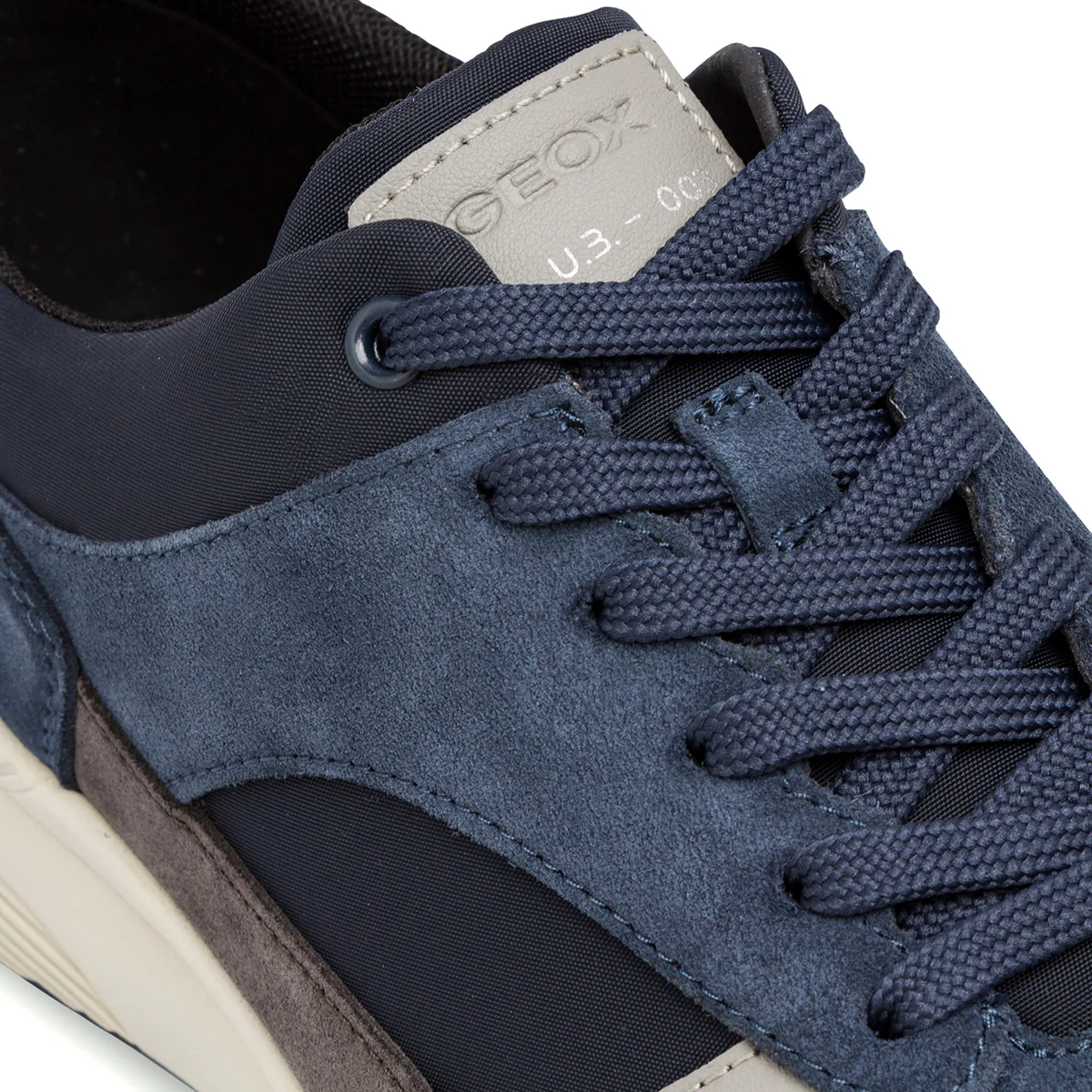 Sneakers traspiranti da uomo blu e grigie in pelle Geox - Image 5
