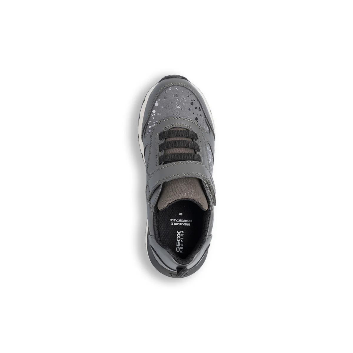 Sneakers traspiranti grigie da ragazza con dettagli metallizzati Geox - Image 6