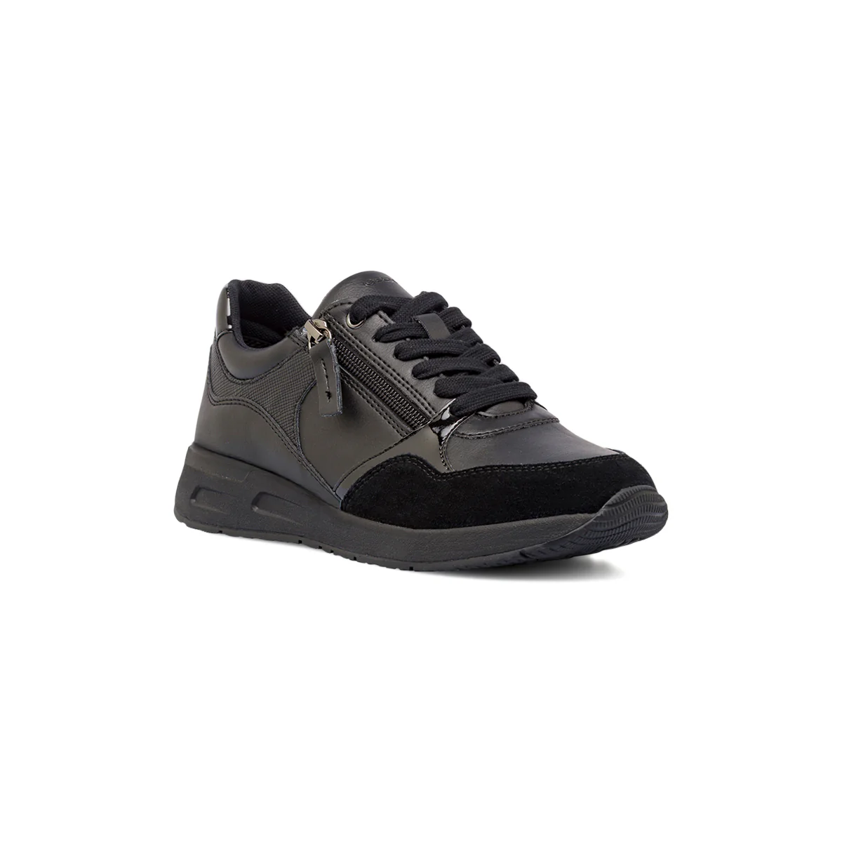 Sneakers traspiranti nere da donna con inserto zip Geox - Image 2