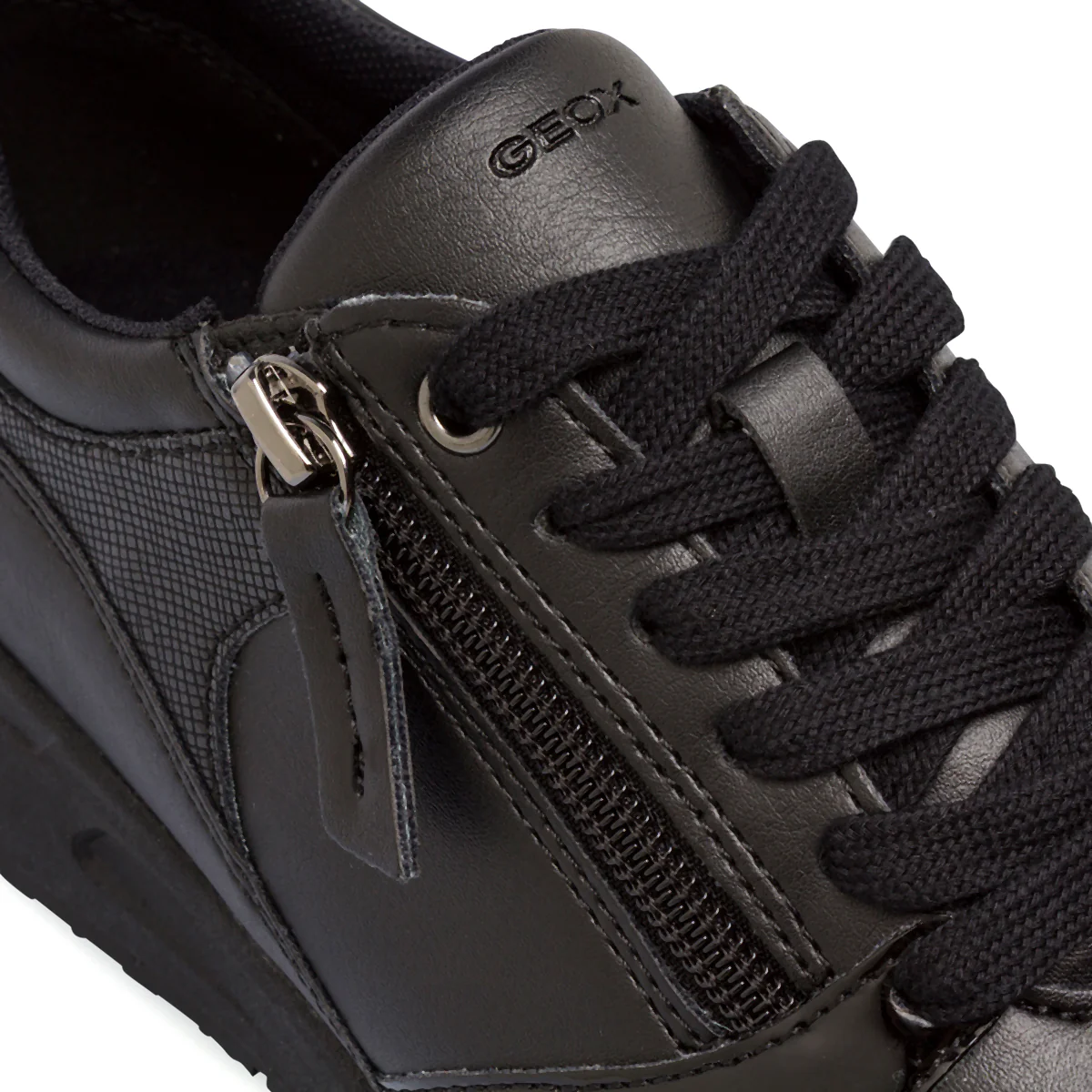 Sneakers traspiranti nere da donna con inserto zip Geox - Image 5