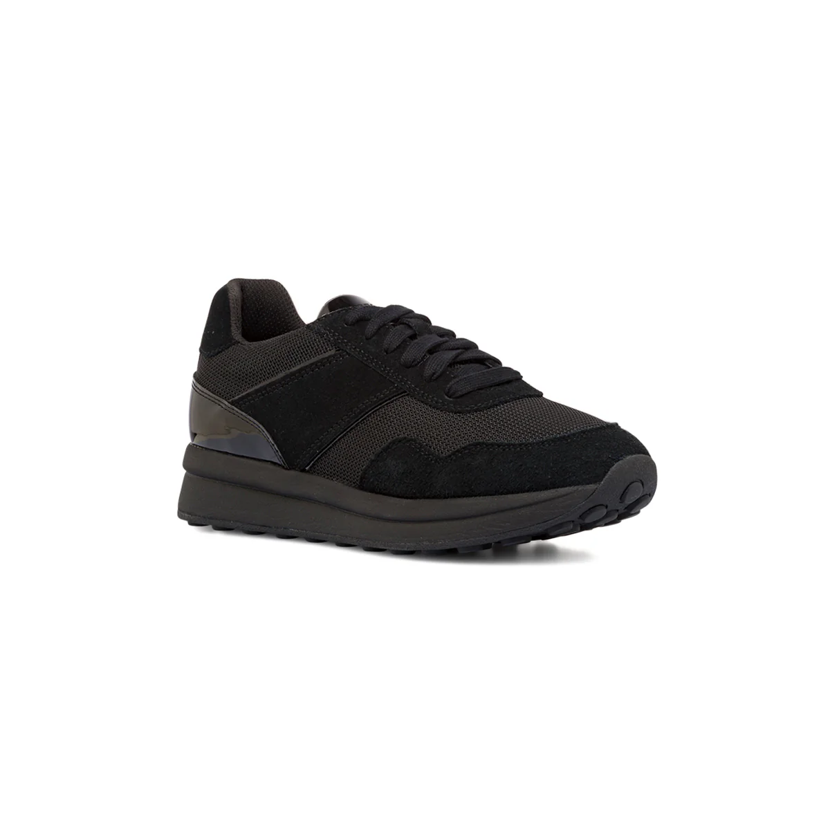 Sneakers traspiranti nere da donna Geox con inserti scamosciati - Image 2