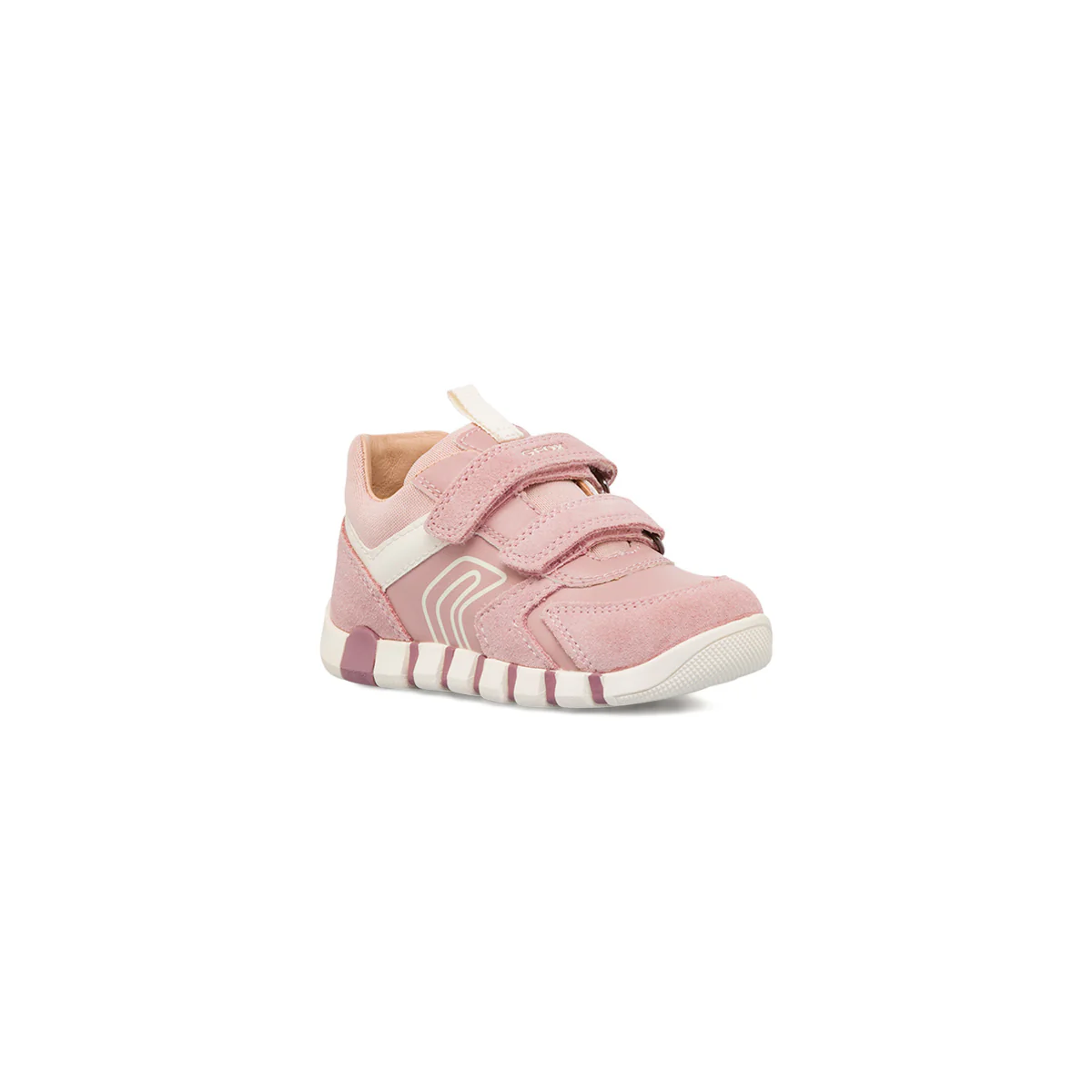 Sneakers traspiranti primi passi bambina in pelle rosa con logo Geox - Image 2