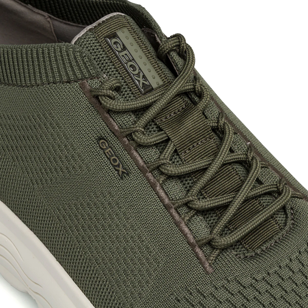 Sneakers traspiranti verde militare da Uomo in tessuto mesh Geox - Image 4