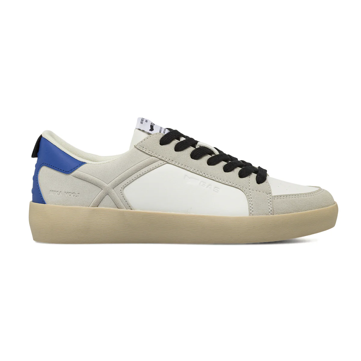 Sneakers uomo bianche con inserti effetto scamosciato Gas - Image 2