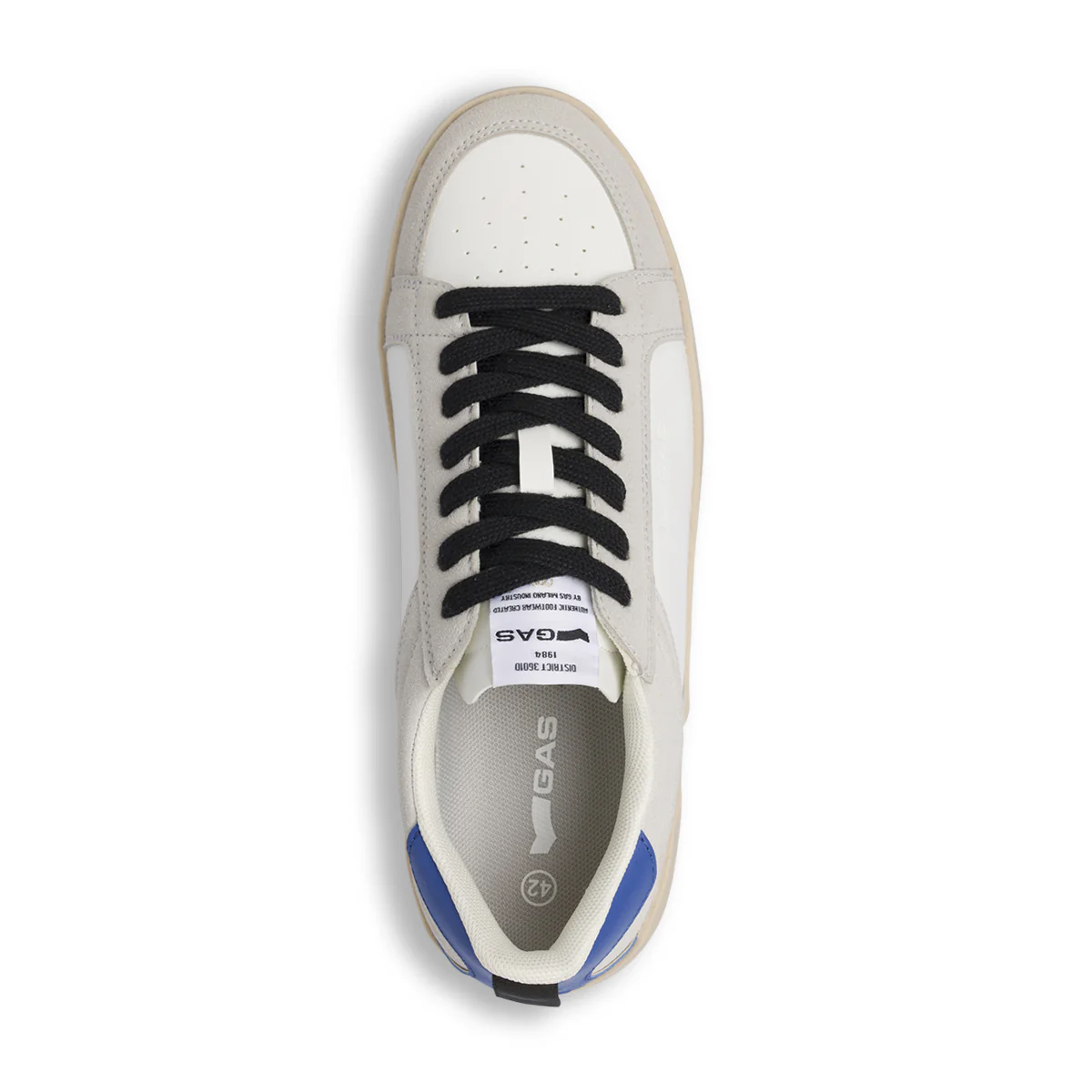 Sneakers uomo bianche con inserti effetto scamosciato Gas - Image 3