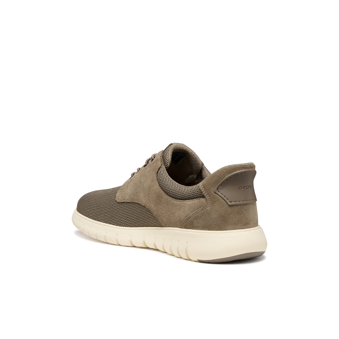 Sneakers Uomo Grigie effetto scamosciato con suola traspirante Geox Fast In - Image 3