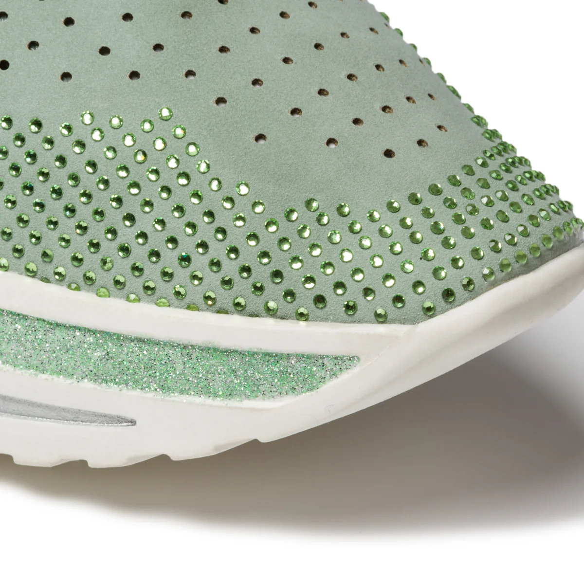 Sneakers verde con dettagli traforati e applicazione di strass Swish Jeans - Image 5