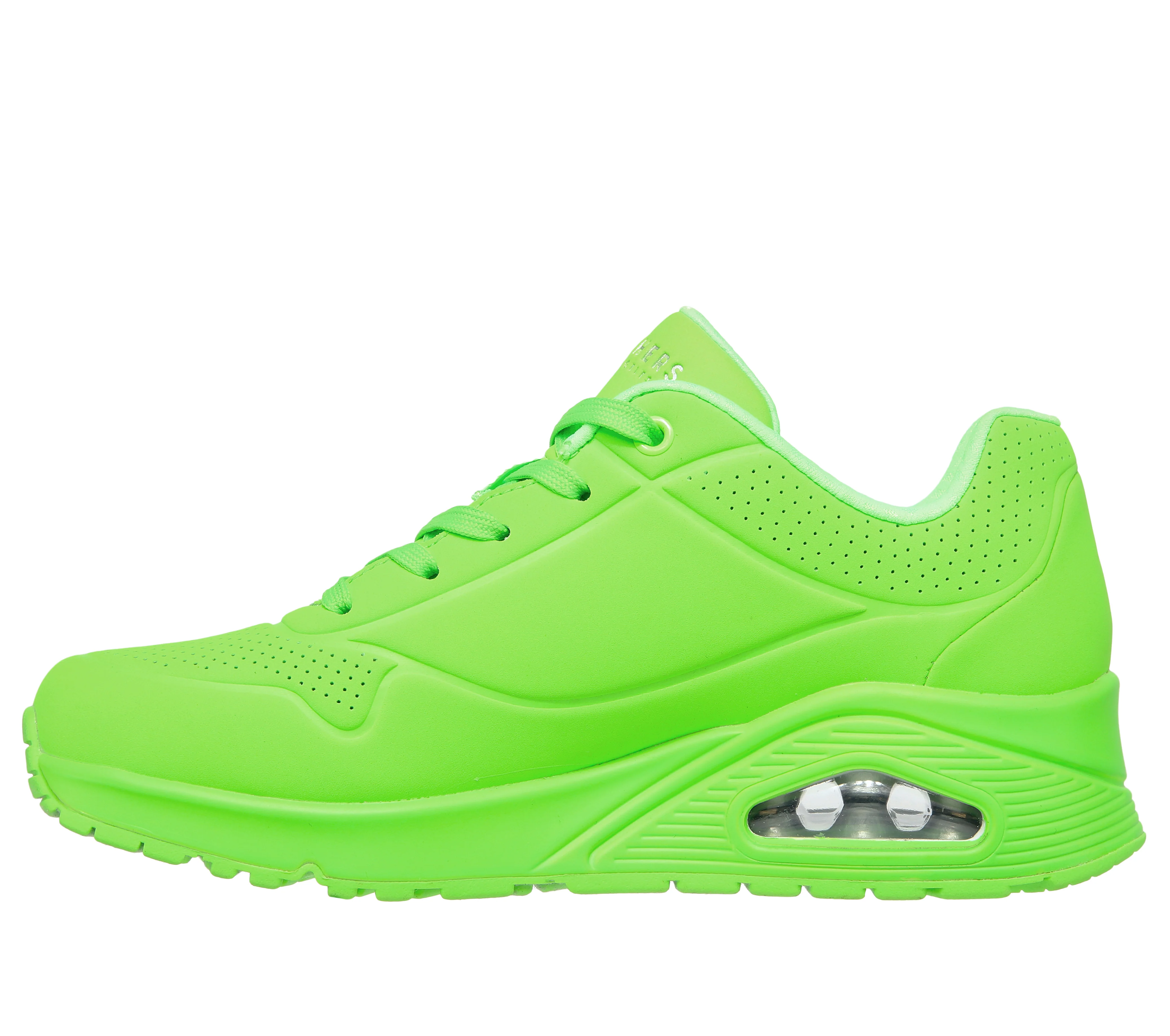 Sneakers verde fluo da donna con suola ad aria Skechers Uno - Image 5