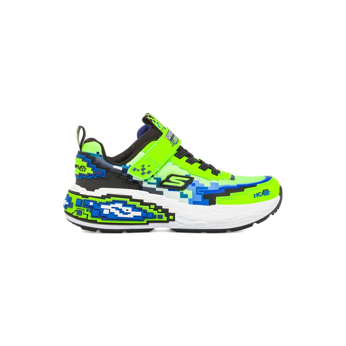 Sneakers verde fluo e blu da Bambino con chiusura a strappo Skechers Mega Craft