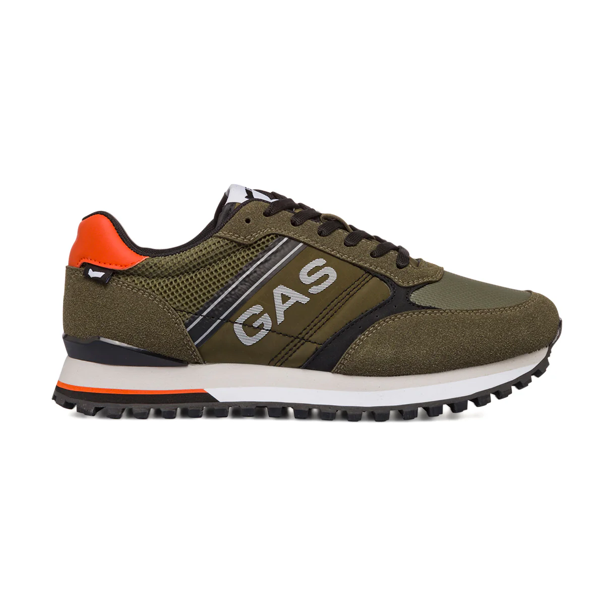 Sneakers verde militare da Uomo con dettaglio in contrasto Gas